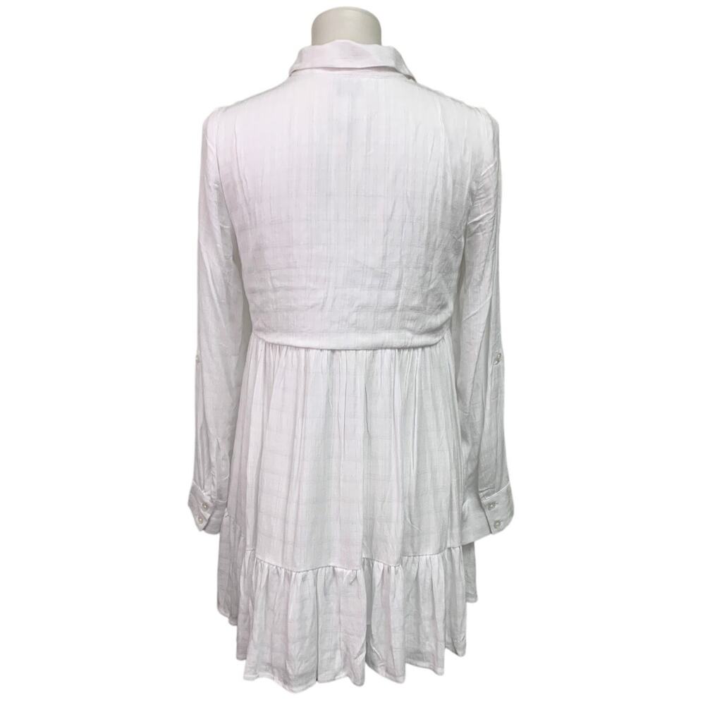 New American Eagle Womens Small Long Sleeve Front Button Collared Shirt Dress - Picture 4 of 5